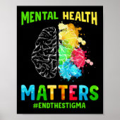 Depressie Mental Health Awareness End the Stigma Poster (Voorkant)