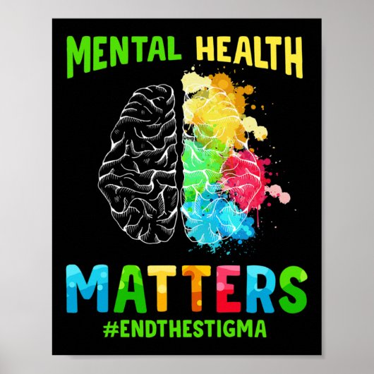 Depressie Mental Health Awareness End the Stigma Poster (Voorkant)
