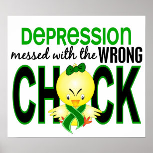 Depressie met verkeerde kuiken poster