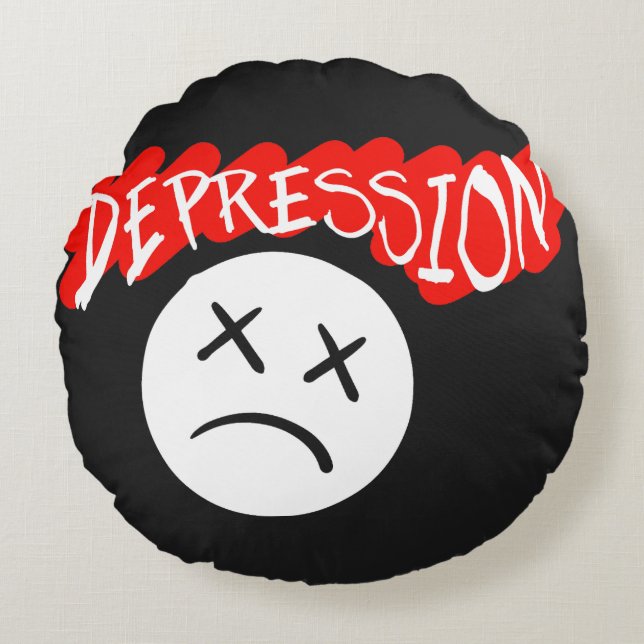Depressie Rond Kussen (Voorkant)