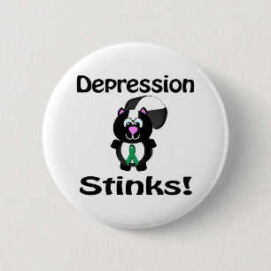 Depressie steekt stinkmodel voor kunkbewustzijn ronde button 5,7 cm