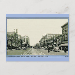 Depressie-tijdperk Gary, Indiana Briefkaart