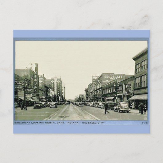 Depressie-tijdperk Gary, Indiana Briefkaart (Voorkant)