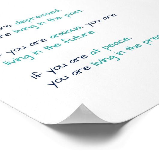 Depressie verontrust over het vredesplan Zen Livin Poster (Hoek)