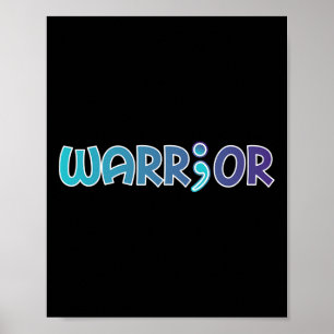Depressie Warrior Anti-zelfmoord Angst Bewustzijn Poster