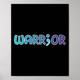 Depressie Warrior Anti-zelfmoord Angst Bewustzijn Poster