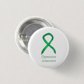 Depressiebewustzijn Aangepast groen lintje Ronde Button 3,2 Cm (Voorkant /achterkant)