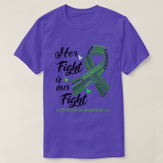 Depressiebewustzijn Haar strijd is onze strijd T-shirt (Design voorkant)