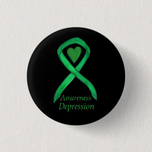 Depressiebewustzijn Lint Hartpijn Button