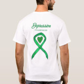 Depressiebewustzijnslint Hart Custom TShirt (Achterkant)