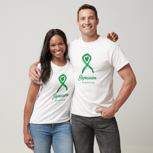 Depressiebewustzijnslint Hart Custom TShirt (Unisex)