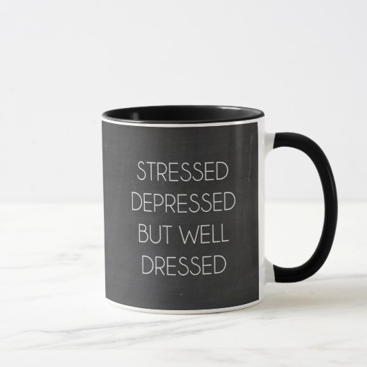 depressief, maar goed gekleed mok (Rechts)