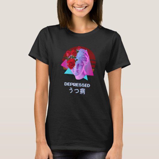 Depressieve dampgolf esthetisch Japans T-shirt (Voorkant)