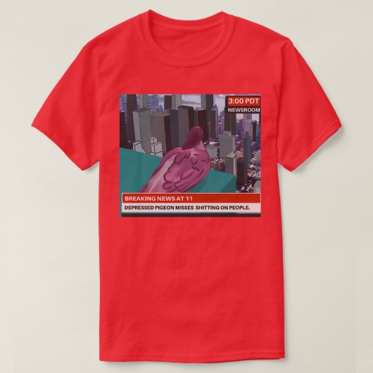 Depressieve duivenmissen t-shirt (Design voorkant)
