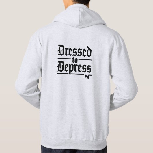 Depressieve Hoodie - Sarcastische Moody Streetwear (Achterkant)