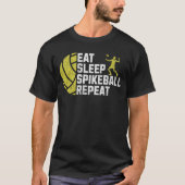 Depressieve slaap Spikeball Herhaal T-shirt (Voorkant)