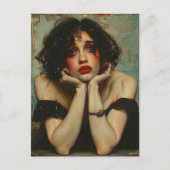 depressieve vrouw briefkaart (Voorkant)