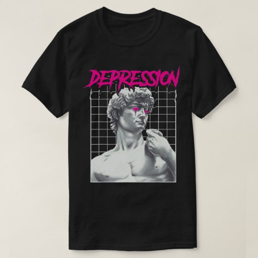 Depression Greek Statue Grunge Aesthetic Emo Vapor T-shirt (Design voorkant)