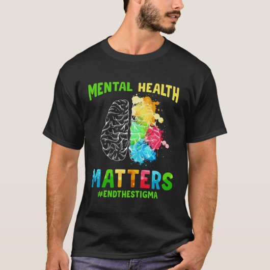 Depression Mental Health Awareness End The Stigma T-shirt (Voorkant)
