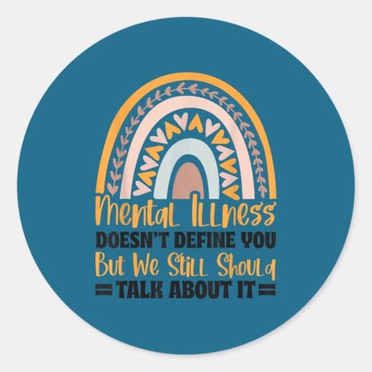 Depression Mental Illness Mental Health Awareness  Ronde Sticker (Voorkant)