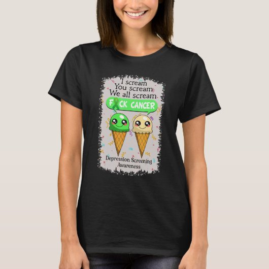 Depression Screening Awareness Cute Ice Creams  Sa T-shirt (Voorkant)