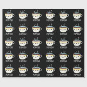 Depresso Funny Sad Espresso Coffee Pun Dark BG Cadeaupapier (Vlak)