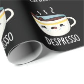 Depresso Funny Sad Espresso Coffee Pun Dark BG Cadeaupapier (Rol Hoek)