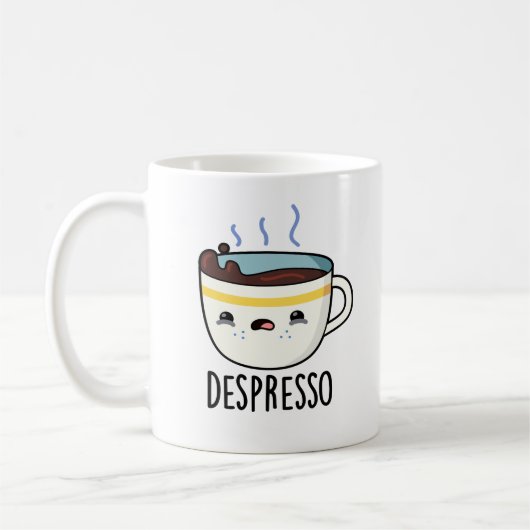 Depresso Grappige Sad Espresso Koffie Pun Koffiemok (Links)