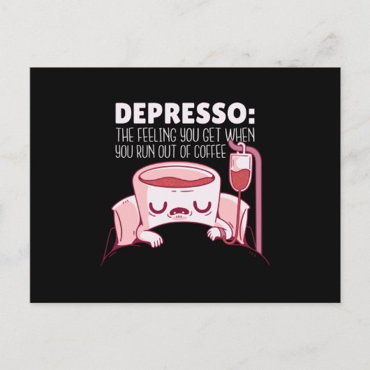 Depresso-koffie Briefkaart (Voorkant)