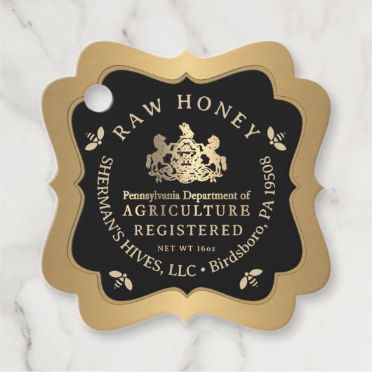 Dept AG Pennsylvania Registered Logo Honey Label (Voorkant)