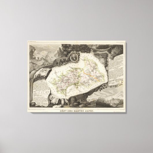 Dept De Hautes Alpes Canvas Afdruk (Voorkant)