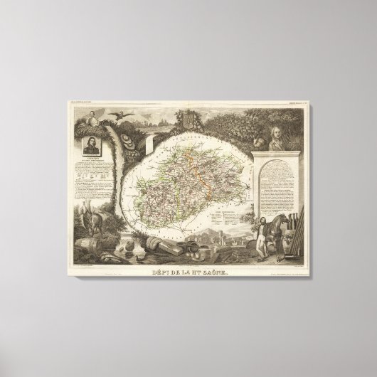 Dept. De La Hte Saone Canvas Afdruk (Voorkant)