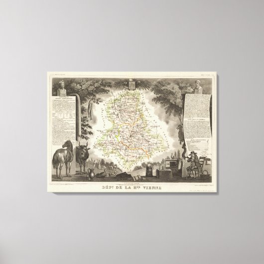 Dept. De La Hte Vienne Canvas Afdruk (Voorkant)