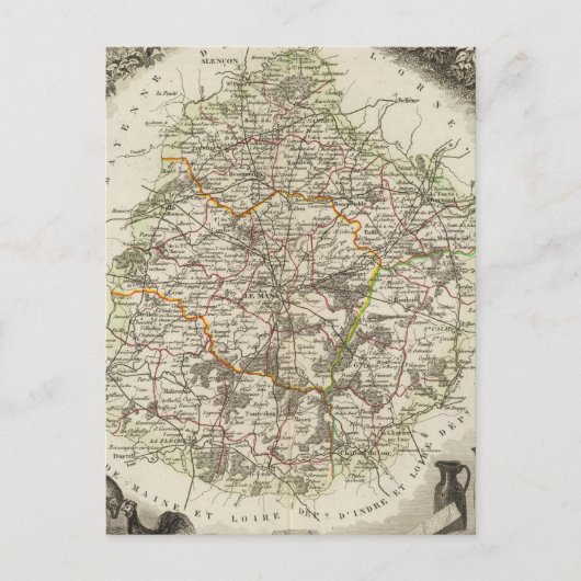 Dept. De La Sarthe Briefkaart (Voorkant)