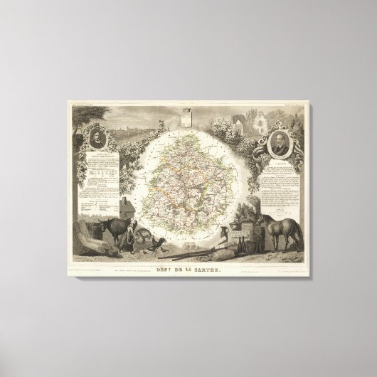 Dept. De La Sarthe Canvas Afdruk (Voorkant)