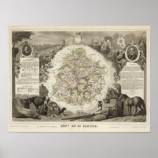 Dept. De La Sarthe Poster (Voorkant)