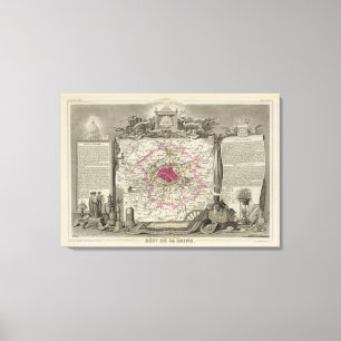 Dept. De La Seine Canvas Afdruk