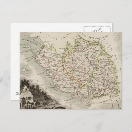 Dept. De La Vendee Briefkaart (Voorkant / Achterkant)