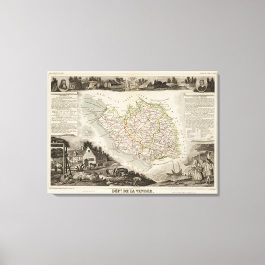Dept. De La Vendee Canvas Afdruk (Voorkant)