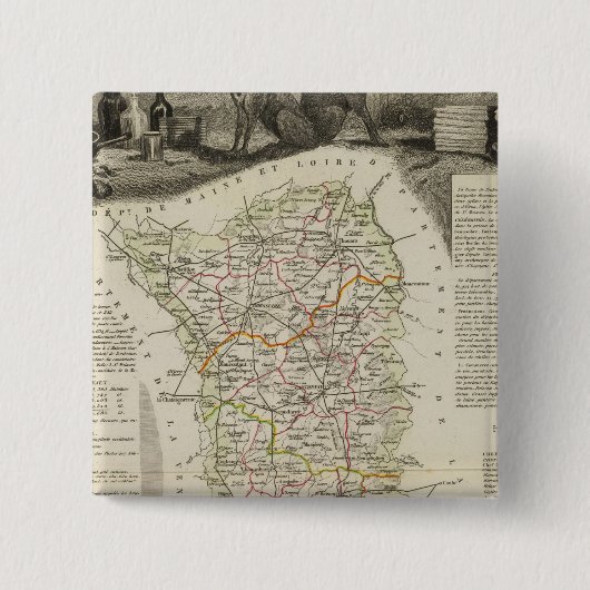 Dept. Des Deux Sevres Vierkante Button 5,1 Cm (Voorkant)