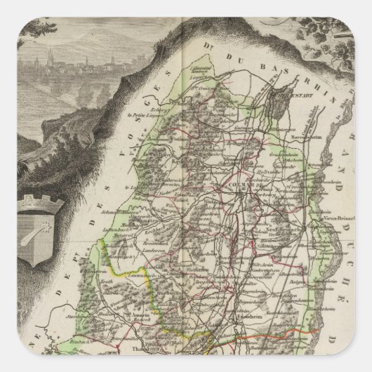 Dept. Du Haut Rhin Vierkante Sticker (Voorkant)