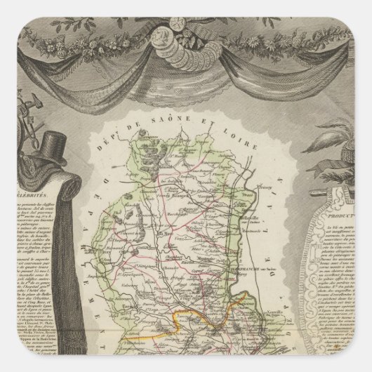 Dept Du Rhone Vierkante Sticker (Voorkant)