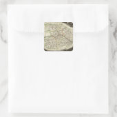 Dept over hand en slaapmuis vierkante sticker (Tas)