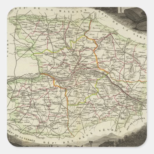 Dept over hand en slaapmuis vierkante sticker (Voorkant)