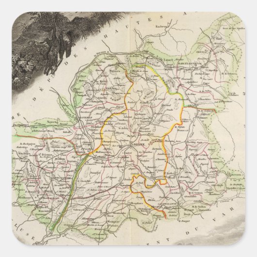 Dept over lage Alpen Vierkante Sticker (Voorkant)