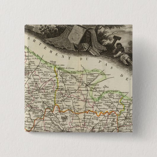 Dept Somme Vierkante Button 5,1 Cm (Voorkant)