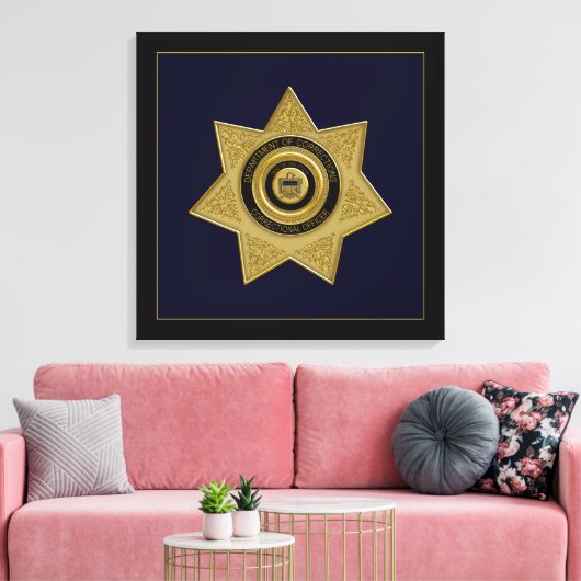 Dept van correcties, agent Badge Canvas Print (Insitu (Woonkamer))