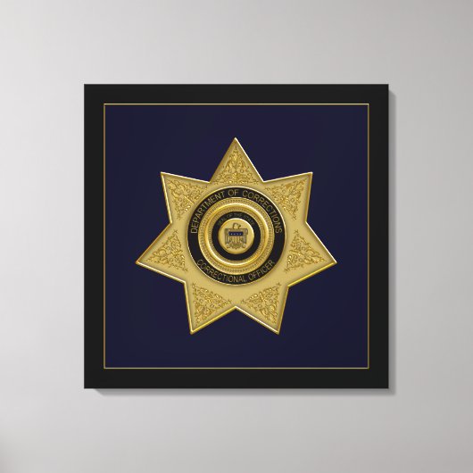 Dept van correcties, agent Badge Canvas Print (Voorkant)