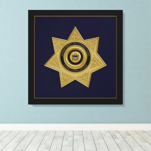 Dept van correcties, agent Badge Canvas Print (Insitu (Houten vloer))