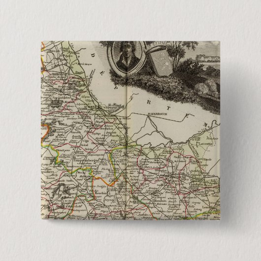 Dept. van Dover Vierkante Button 5,1 Cm (Voorkant)